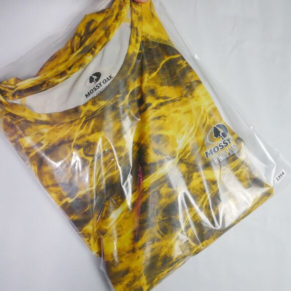 Mossy Oak Mens 3XL 54-56 Insect Repellent Fishing Shirt Yellow Long Sleeve Camo - Picture 13 of 13